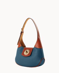 An Elevated Everyday Featuring traditionally tanned pebble leather and an exciting new jewelry grade closure, this look is simply stunning. One inside zip pocket. One inside pocket. Inside key hook. Adjustable shoulder strap. Strap drop length 9". Lined. Turnlock closure. | Dooney & Bourke Women's Pebble Turnlock Leather Hobo 26 Bag in Teal Black Friday Specials, Monogram Pendant, Tan Cowhide, Key Hook, Black Polish, Satchel Tote, Exclusive Gift, Dooney And Bourke, Dooney & Bourke