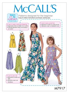 an adult and child's jumpsuit pattern with flower print