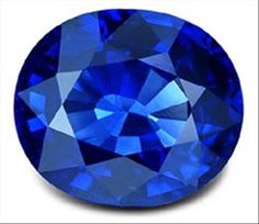 an oval blue sapphire gems on a white background