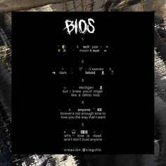 a black poster with the words boos written in white on it and an abstract background