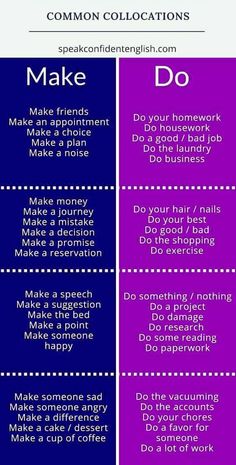 two different types of words that say make and do