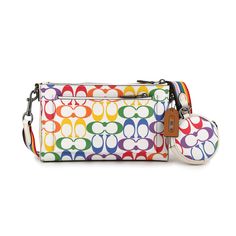 Coach Rainbow Signature Shoulder Bag White Multicolor Size: Body: Approx. H15w25d4 (Units In Cm)Pouch: Approx. H9w9d2.5 (Units In Cm)Shoulder Strap Drop: Approx. 61cm (Length Adjustable, Removable)Body Weight: Approx. -G White Bag, Coach Bags, Shoulder Strap, Bag Lady, Pouch, Rainbow, Shoulder Bag, Color