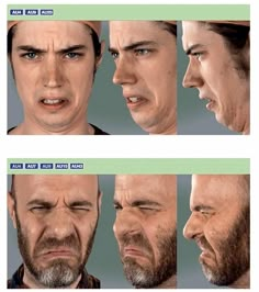 multiple facial expressions are shown in this animated video game character model sheet for the upcoming hitman 2