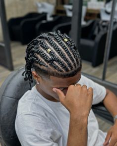 Middle Part Braids Men, Cornrows Shaved Sides, Cornrows To Braids, Cornrows With Two Front Braids, Cornrows For Black Women Natural Hair, Twist Dreads Men, Black Man Cornrows, Black Twist Hairstyles, Braids And Twists Hairstyles