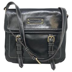 This 100% authentic Tignanello A269257 black distressed vintage leather flap crossbody bag is a new and does not come with box and papers. It's in excellent condition. Details: Brand Tignanello Strap Drop 22"-24" Size Small Material Leather Length 9" Height 8.5" Depth 2.25" Style Messenger & Cross Body Stock Number KM/ET Color Black SKU Number 013847 Vintage Leather Crossbody Bag, Vintage Cross Body Bag, Uni Bag, Black Leather Messenger Bag, Random Clothes, Dream Bags, Vintage Crossbody Bag, Black Leather Bags, Leather Messenger Bag