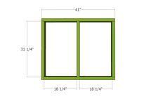 an image of a window with measurements for it