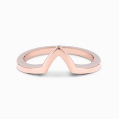 The Ecksand V-Curved Wedding Ring shown with  in 14k Rose Gold Recycled Gold, Eternal Love, Clean Cut, Cut Design, Precious Metals, Wedding Ring, Platinum, Wedding Rings, Rose Gold