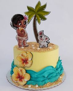 Moana Birthday Party Cake, Moana Party Decorations, Tropical Birthday Cake, Moana Birthday Cake, Moana Theme Birthday, Moana Themed Party, Moana Cake