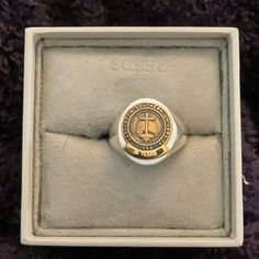 Collegiate Signet Ring Size 10 Formal Silver Initial Ring Stamped 14k, 14k Gold Engraved Ring For Commemoration, Formal 14k Gold Signet Ring Stamped 925, Classic 14k Gold Signet Ring Stamped 925, Formal Silver Initial Ring Tarnish Resistant, Silver 14k Gold Signet Ring For Commemoration, Formal 14k Gold Signet Ring, Formal Silver Tarnish-resistant Initial Ring, Timeless Stamped 925 Ring As Gift