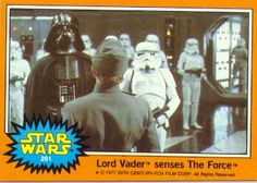 a star wars trading card with darth vader and the force awakes on it