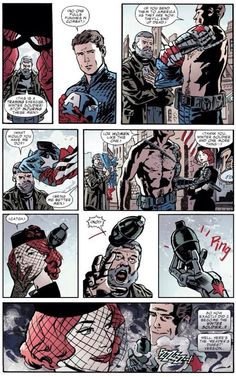 an image of a comic page that is being read by the comics character, captain america