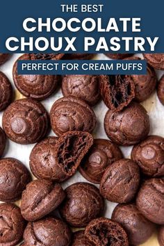 the best chocolate choux pastry perfect for cream puffs cover image with text overlay