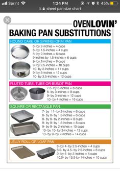 the instructions for baking pans are shown in this screenshoto screen shot,