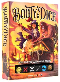 the board game body dice is shown in front of an image of two people on a pirate