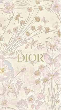 the front cover of dior's new book, with pink flowers and leaves