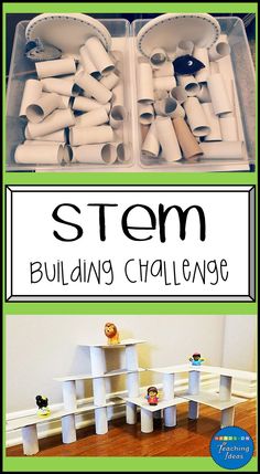 Jungle Theme Stem Activities, Construction Summer Camp Ideas, Jungle Stem Activities, Stem Preschool, Elementary Stem, Stem Building, Stem Activities Preschool, Kindergarten Stem, Building Challenge