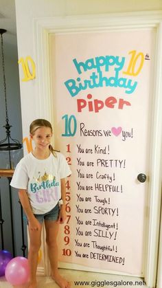 10th Birthday Morning Surprise Sign Uppfostra Barn, Morning Ideas, Birthday Morning Surprise, Birthday Morning, Anniversaire Diy, Birthday Traditions, Cheap Halloween, 10th Birthday Parties, Decoration Halloween