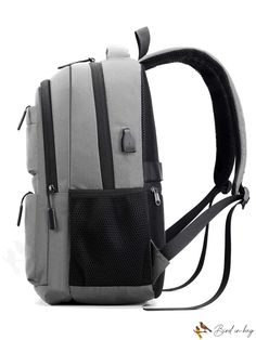 BirdinBag - Timeless Minimalist Backpack Commuting Softback Bag With Zipper Pocket, Casual Gray Bags For Commuting, Casual Commuting Laptop Backpack, Casual Gray Backpack With Anti-theft Pocket, Casual Rectangular Laptop Bag For Commuting, Backpack For Commuting And Back To School, Casual Softback Bag For Commuting, Casual Commuting Backpack, Gray Rectangular Backpack With Zipper