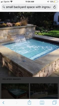 a small backyard space with ingrouu in the middle and an above ground pool