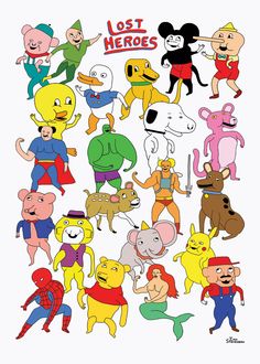 an image of cartoon characters with the words lost heros