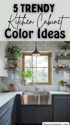 Kitchen Cabinet Color Ideas Kitchen Design With Dark Floors, Mint Kitchen Walls, Small Kitchen Cabinet Color Ideas, Kitchen Remodel Ideas Color Combos, Kitchen Cabinets Colors, Kitchen Cabinet Color Schemes, Cabinet Color Ideas, Kitchen Rehab, Kitchen Cabinet Color