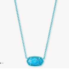 Brand New Limited Edition Kendra Scott Elisa Matte Necklace Aqua Howlite No Longer Sold! Brand New Preppy Necklaces, Kendra Scott Necklace Elisa, Short Pendant Necklace, Kendra Scott Elisa, Star Necklace Gold, Kendra Scott Necklace, Jewelry Aesthetic, Rose Quartz Necklace, Jewelry Brand