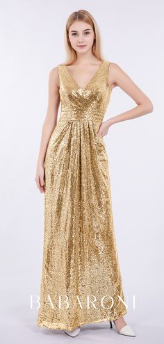 It's a sparkling and dazzling color, the golden color is really a good shade and a wonderful compliment for your friends, your bridesmaids should also be happy. As they are your best friends, they should also be like a glittering queen in your big day. #babaroni #bridesmaid #bridesmaids #wedding #weddings #party #prom #halter #prom2019 #fashion #sequins #scoop #illusion #strapless #sweetheart #gold Gold Beach Dress, Gold Long Dress, Sequin Long Dress, Gold Beach, Gowns Of Elegance, Mom Dress, Gold Sequins, Gold Sparkle, Gold Dress