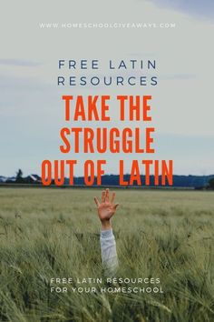 a person in a field with their hands up and the text free latin resources take the struggle out of latin