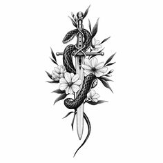 Knife Back Tattoo, Font Tato, Vintage Flower Tattoo, Throat Tattoo, Knife Tattoo, Sharpie Tattoos