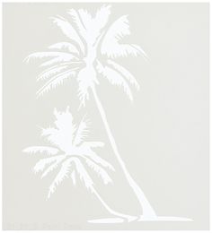 a white palm tree on a light gray background