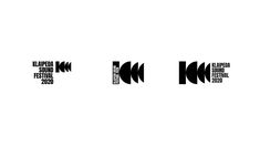 three different logos with black and white letters on them, one is for the london sound festival