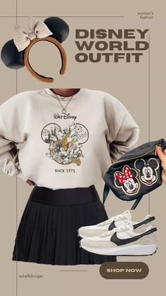 an advertisement for the disney world outfit shop