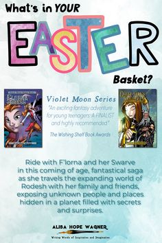 an advertisement for the book, what's in your easter basket? by violet moon series