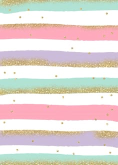 a striped background with gold glitter and pastel colors