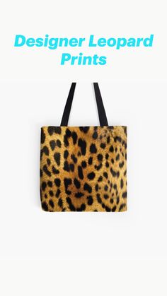 a leopard print tote bag with black handles