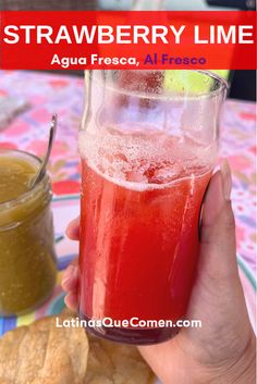 strawberry lime agua fresca, al fresco and cookies