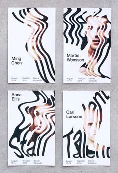 three posters with different lines on them and one has a woman's face in the middle