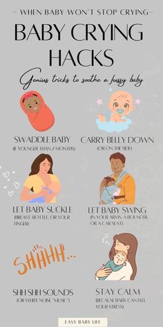 Desperate to know what to do for a crying baby? Try these baby crying hacks right now, and thank me later! :-) These baby tips and mom hacks are perfect for first-time parents to help baby stop screaming. If your newborn baby won't stop crying, has tummy pain or even colic, these are ways to calm your infant. Soothe older babies and over-tired infants, too. Must-know baby care tips, baby help, baby basics, newborn baby tips, baby advice, new mom tips. What To Do With Newborn, Newborn Hacks Tips, First Time Mom Tips Parenting, Holistic Baby Care, Newborn Tips And Tricks, Infant Hacks, Newborn Tips New Moms, Circumcision Care Newborn, Infant Tips