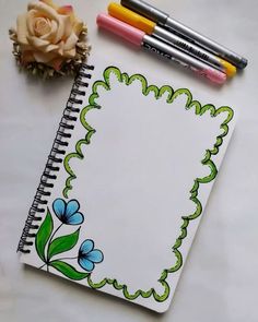 #notebook decor#nature Designs For Project Front Page, Notebook Front Page Decoration Ideas, Front Page Decorations For Project, Easy Notebook Design, Design Of Project Paper, Cute Paper Design, Easy Assignment Front Page Design Ideas, Index Design Aesthetic