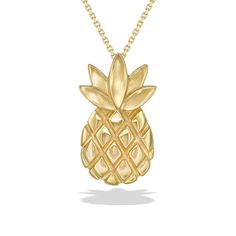 14K Yellow Gold Pineapple Pendant. 17" 14K Yellow Gold Chain included. The pendant measures approximately 13/16" in length. Pineapple Jewelry, Gold Pineapple, Detailed Jewelry, Yellow Gold Chain, Fine Jewels, Flower Of Life, Gold Chain, Gold Chains, Pineapple