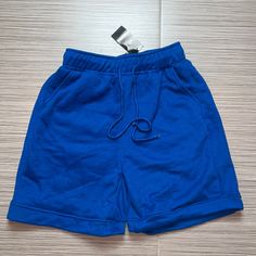 Blue Cotton Sweat Shorts From Shein Casual Blue Bottoms With Short Leg, Casual Blue Short Leg Bottoms, Casual Blue Short-leg Bottoms, Casual High Waist Blue Shorts, Casual High-waisted Blue Shorts, Shein Shorts, Fast Car, Movie Costumes, Sweat Shorts