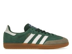 adidas Samba OG Collegiate Green Gum Grey Toe Men's - ID2054 - US Green Sambas, Green Footwear, Sneaker Displays, Kobe Shoes, Dr Shoes, Green Flats, Earthy Outfits, Adidas Samba Og, Green Colour Palette