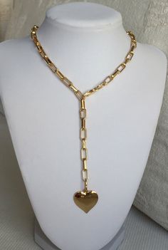 Gold Large Link Necklace Statement Thick Gold Necklace Gold - Etsy Gold Chunky Heart-shaped Jewelry, Chunky Heart Shaped Gold Jewelry, Chunky Heart-shaped Gold Jewelry, Gold Heart Pendant Chain Necklace, Chunky Heart-shaped Gold Necklace, Gold Choker Necklace For Valentine's Day, Gold Metal Heart Choker Necklace, Gold Link Chain Necklace With Heart Charm, Gold Heart Necklace With Chunky Chain For Gift