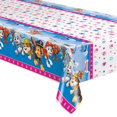 the paw patrol table cover is shown