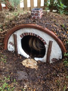 there is a brick oven built into the ground