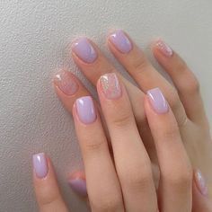 Kutek Disney, Lilac Nails, Short Gel Nails, Smink Inspiration, Soft Nails