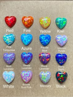 Beautiful, fiery opal heart cabochons! ~THIS LISTING IS FOR (1) ONE OPAL HEART CABOCHON~ Please select the number of opals you would like in the drop down box. I have already discounted these opals, so you are getting a discount even for just one.  ♥These opal hearts measure 8mm x 8mm.  MATCHING STERLING SILVER BEZEL CUPS    https://www.etsy.com/listing/646804125/sterling-silver-heart-bezel-cup-8mm?ref=listings_manager_grid https://www.etsy.com/listing/646804553/serrated-sterling-silver-heart-be Opal Crystal Aesthetic, Opal Drawing, Opal Aesthetic, Opal Resin, Opalized Fossil, Gemstones Chart, Crystal Aesthetic, Types Of Opals, Pretty Rocks