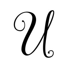 the letter n is made up of swirly black letters on a white background,