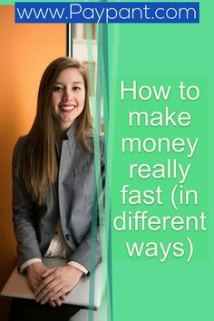 a woman sitting in front of a window with the words how to make money really fast in different ways