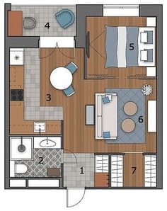 the floor plan of a small apartment